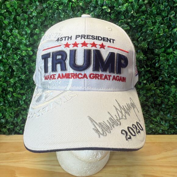 MAGA 45th President Donald Trump 2020 Keep America Great Hat White Snapback USA - Picture 1 of 8
